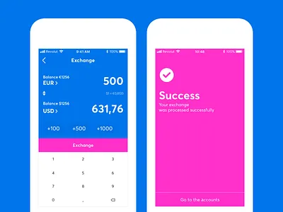 Revolut exchange animation app bank finance app ios mobile revolut ui ux