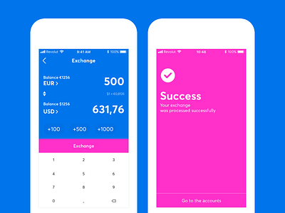 Revolut exchange animation app bank finance app ios mobile revolut ui ux