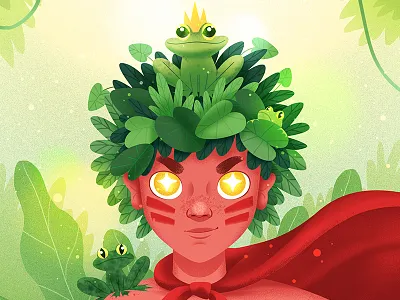 Frog King boy character digitalart drawthisinyourstyle frog illustration vectorart womeninanimation