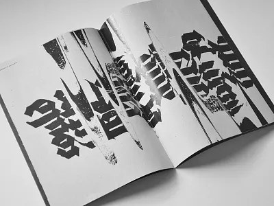 Black Sabbath Fanzine and black calligraphy experimental fanzine fotocopy sabbath white