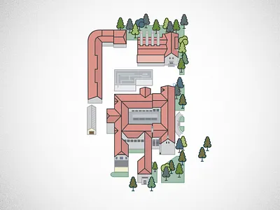 Campus buildings buildings flat illustration