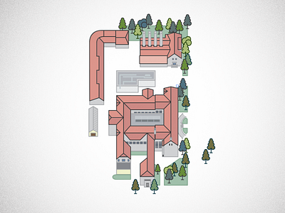 Campus buildings buildings flat illustration