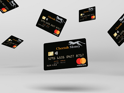 Raining Cheetah Money Black cheetah money cheetah money black contactless debit card mastercard mockup