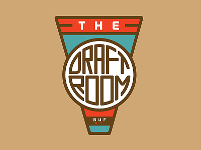 The Draft Room art deco badge beer brewery buffalo craft beer draft logo new york retro vintage