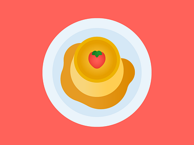 Flan caramel custard dessert dinner flan food food art food icon icons pudding strawberry sweet