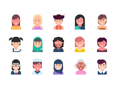 Avatar Female avatar female flat design graphic design icon illustration illustration character woman