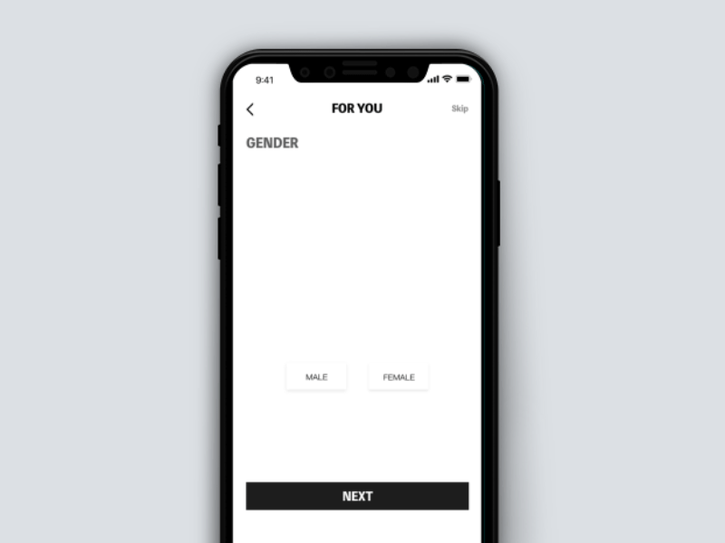 shopping app choose the size app experience interface ui