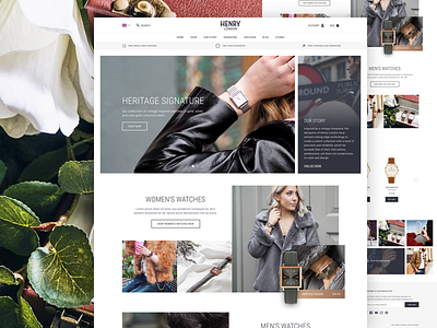 Henry London ecommerce home page landing page magento mobile responsive roboto shop ui user interface ux website design