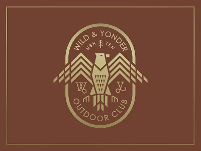 Wild & Yonder badge american badge brand branding eagle explore illustration lifestyle logo outdoors vintage