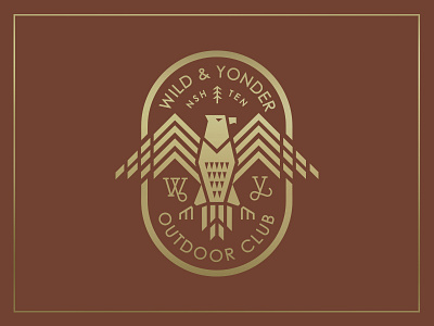 Wild & Yonder badge american badge brand branding eagle explore illustration lifestyle logo outdoors vintage