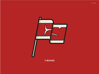 T Bones flag icon illustration outline steak t bone