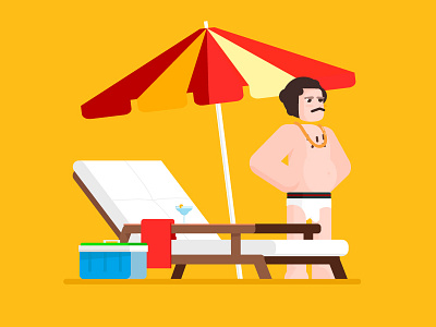 Pablo beach bright character dribbble pablo palm sand summer sun surf yellow