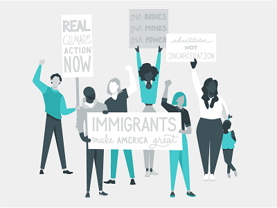 Political Activism Illustration activism blue demonstration diversity illustration neutral politics protest