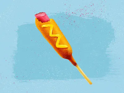 NE State Fair Corndog breading corn dog hot dog mustard nebraska state fair stick texture