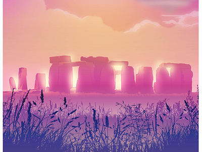 Stone henge heritage illustration new direction stone henge uk vector