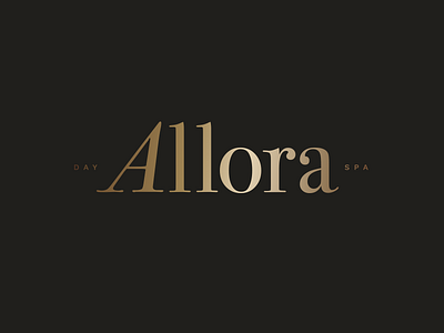 Allora bodoni day spa gold gradient lack logo luxury spa type logo