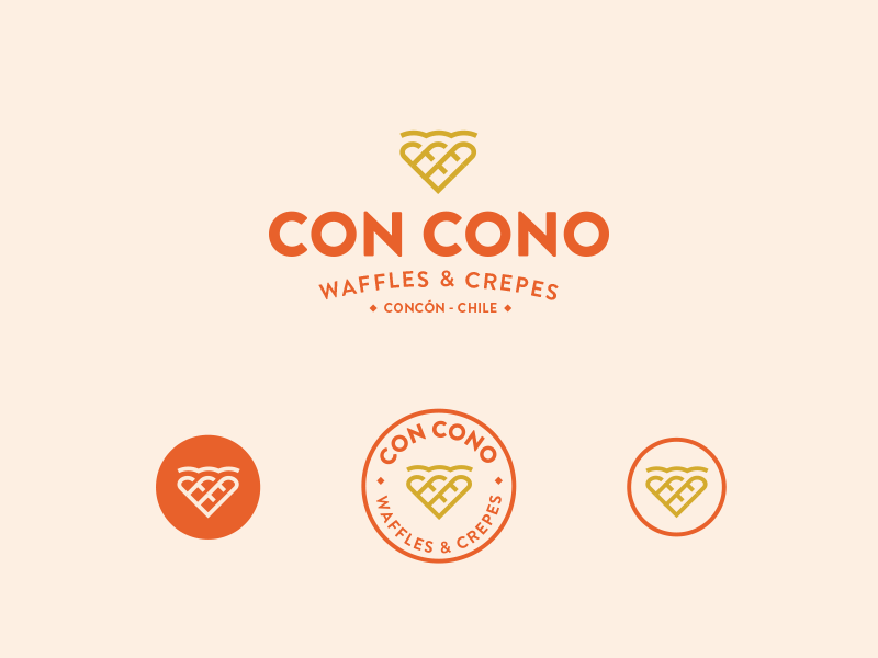 Con Cono Waffles & Crepes chile concon crepes logo logotype waffles