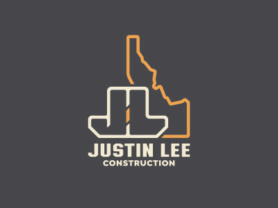 Justin Lee Construction branding construction idaho lines logo typography