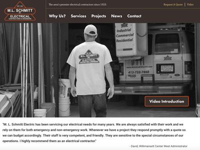 M.L. Schmitt Inc. electrical contracting expressionengine responsive design