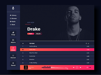 Music desktop ui debut desktop music shot ui ux