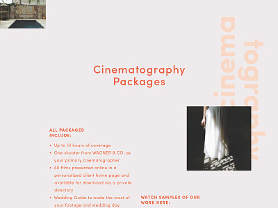 Wedding Videographer grid layout layout design typography videographer web web design website wedding wedding film