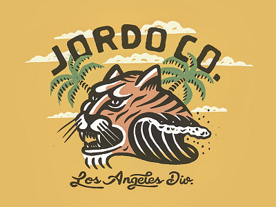 Jordo Co. LA DIV. california illustration los angeles palmtrees tiger waves