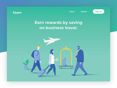 Website Header character header hero homepage illustration landing page people travel ui web website