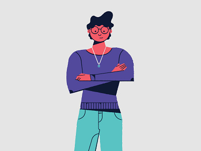 Random person... confident glasses jumper standing woman