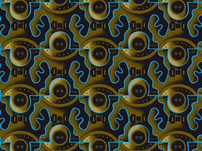 Deep-sea diver illustration pattern tessellation
