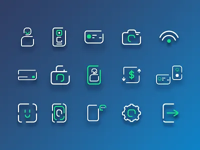 Icon set update bank brand grid icon icon set iconography money studies