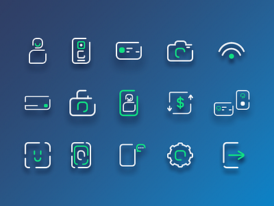 Icon set update bank brand grid icon icon set iconography money studies