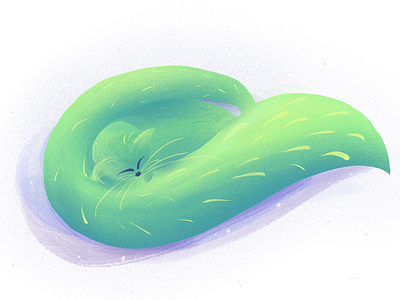 Sleepy cat apple cat cute drawing green illustration ipad pencil sleep