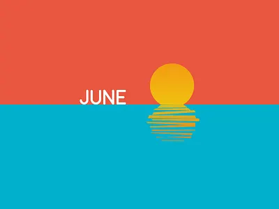 June 8 8th date datetypography eight illustration jun june minimal number ocean sun typography