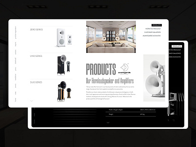 Avantgarde Acoustic main page acoustic avantgarde black clean concept main mainpage minimal product sound ui white