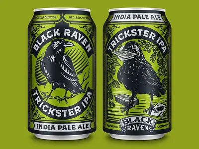 Black Raven - Trickster IPA beer bird black can craft beer hoppy ipa packaging raven trickster