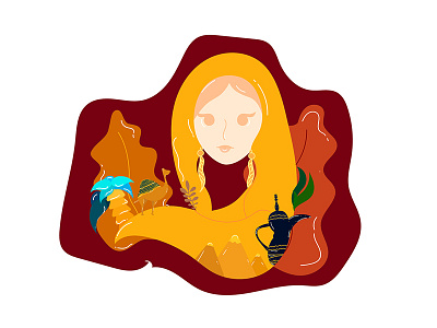 Arab Culture arab camel culture desert illustration middle eastern vector art woman