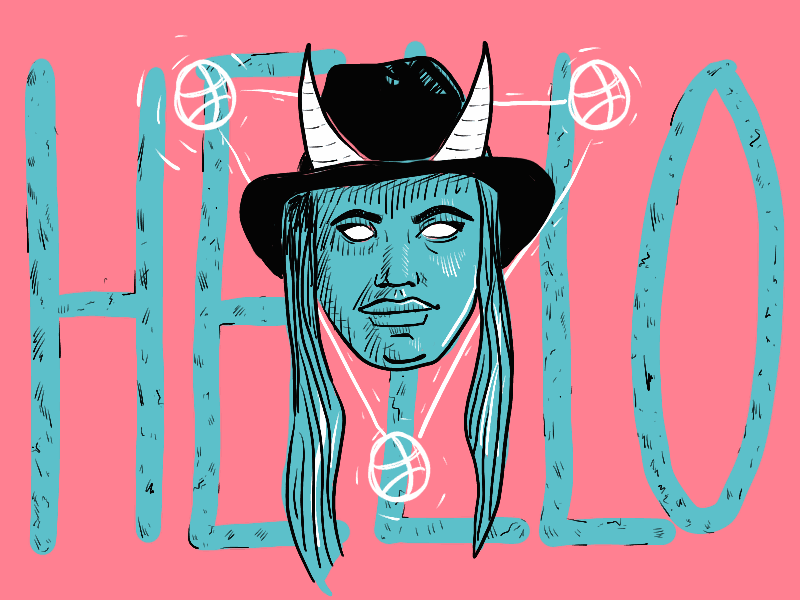 Hello, Dribbble! gif illustration occult surreal