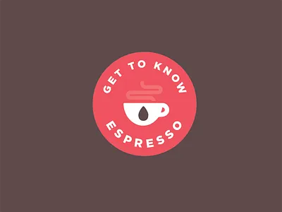 Espresso Badge badge brown coffee coffee cup coffee shop coffeeshop drip drop espresso logo logotype round