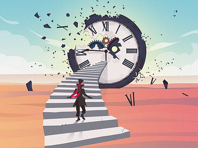 Time and illustrations，time，present past