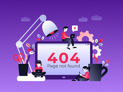 404 404 character computers concept design flat illustration network page technology vector web