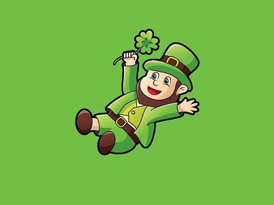 Little Leprechaun character clover illustration jump kid kids leprechaun logo mascot