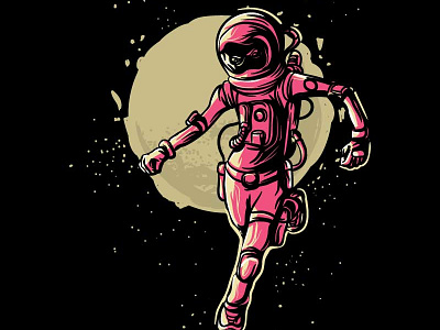 Running Astraunots astraunots freehand future graphic design illustration space vector