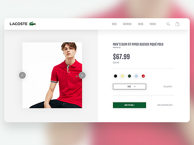 Lacoste Landing page design interface landing page polo shirt ui ux web design