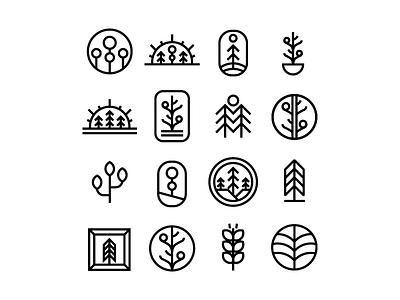 16 Tree/Plant Logo Marks brand branding. tree logo icon logo mark plant plant logo tree