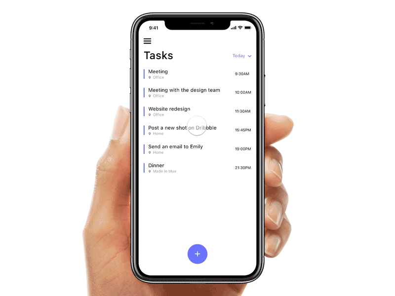 Tasks app animation button done interaction ios iphonex mobile origami origami studio prototype tasks