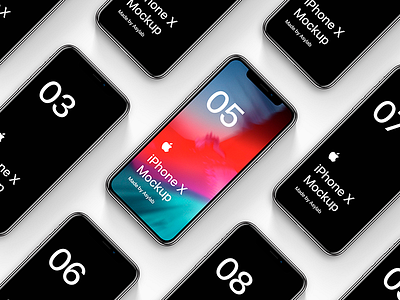 Official Apple iPhone X Mockups Vol.1 download free free mockup iphone x iphone x isometric iphone x mockup isometric mockup psd ui uiux