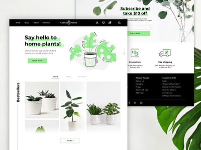 Plant Shop Shot 🌿 clean design ecommerce landing minimal page plants potted product shop web website