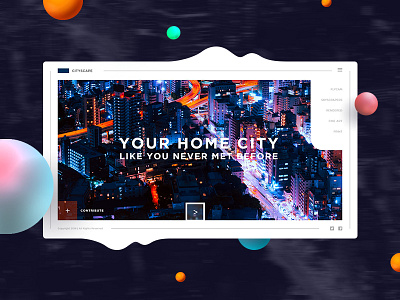 Cityscape city concept dark theme flat inspiration landing page night photography ui urban visual web design