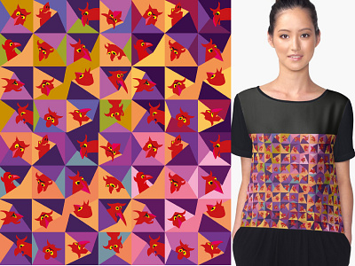 Poor Devils colorful devil devils humor pattern textile
