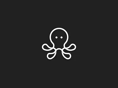 Lineart Octopus abstract animal flat icon line logos mascot octopus playful
